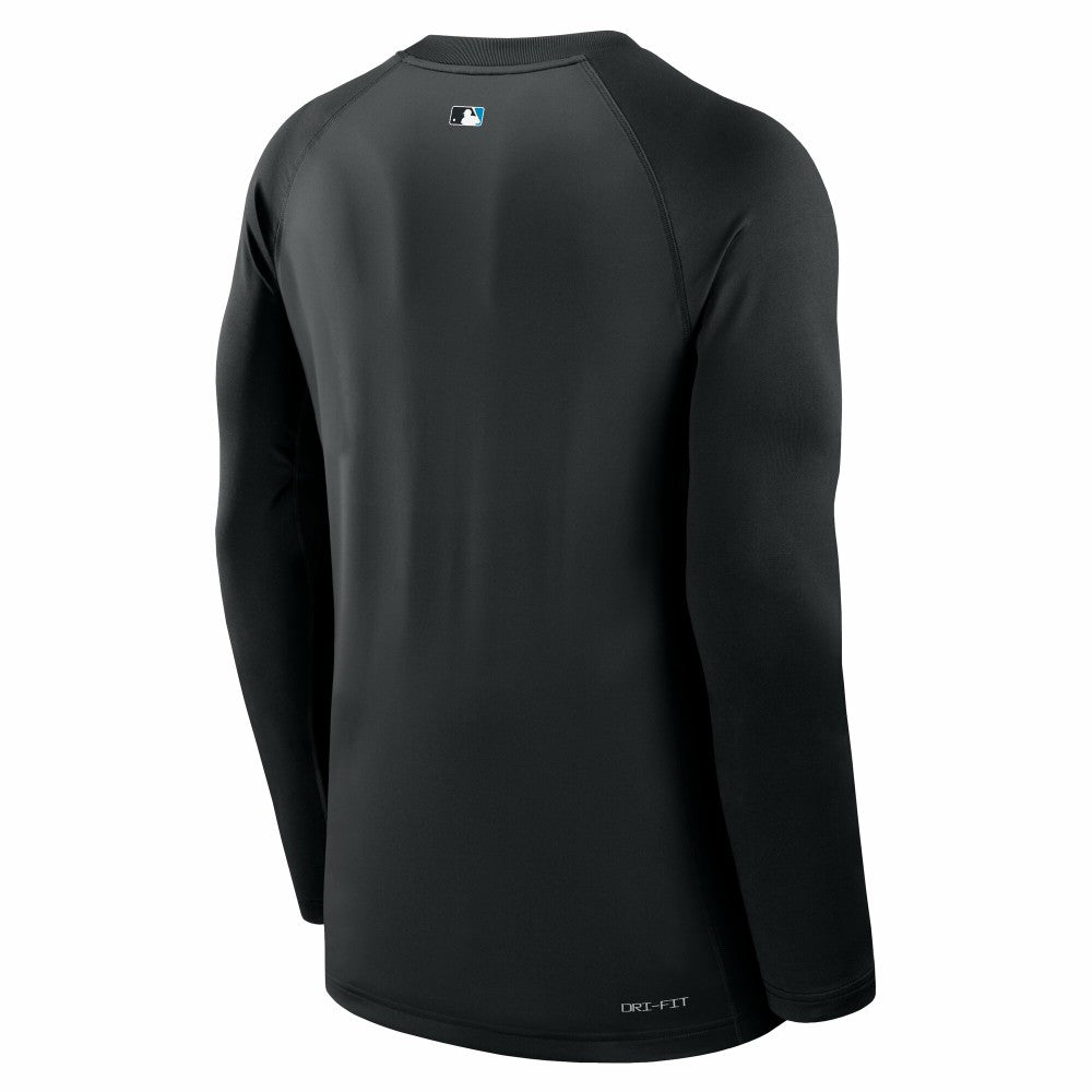 Miami Marlins Nike Authentic Collection Game Time Raglan Dri-FIT Long Sleeve T-Shirt - MLB T-shirts