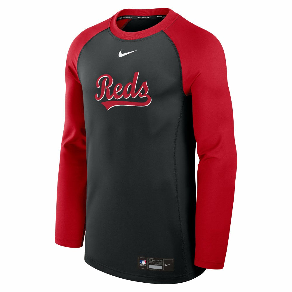 Cincinnati Reds Nike Authentic Collection Game Time Raglan Dri-FIT Long Sleeve T-Shirt - MLB T-shirts