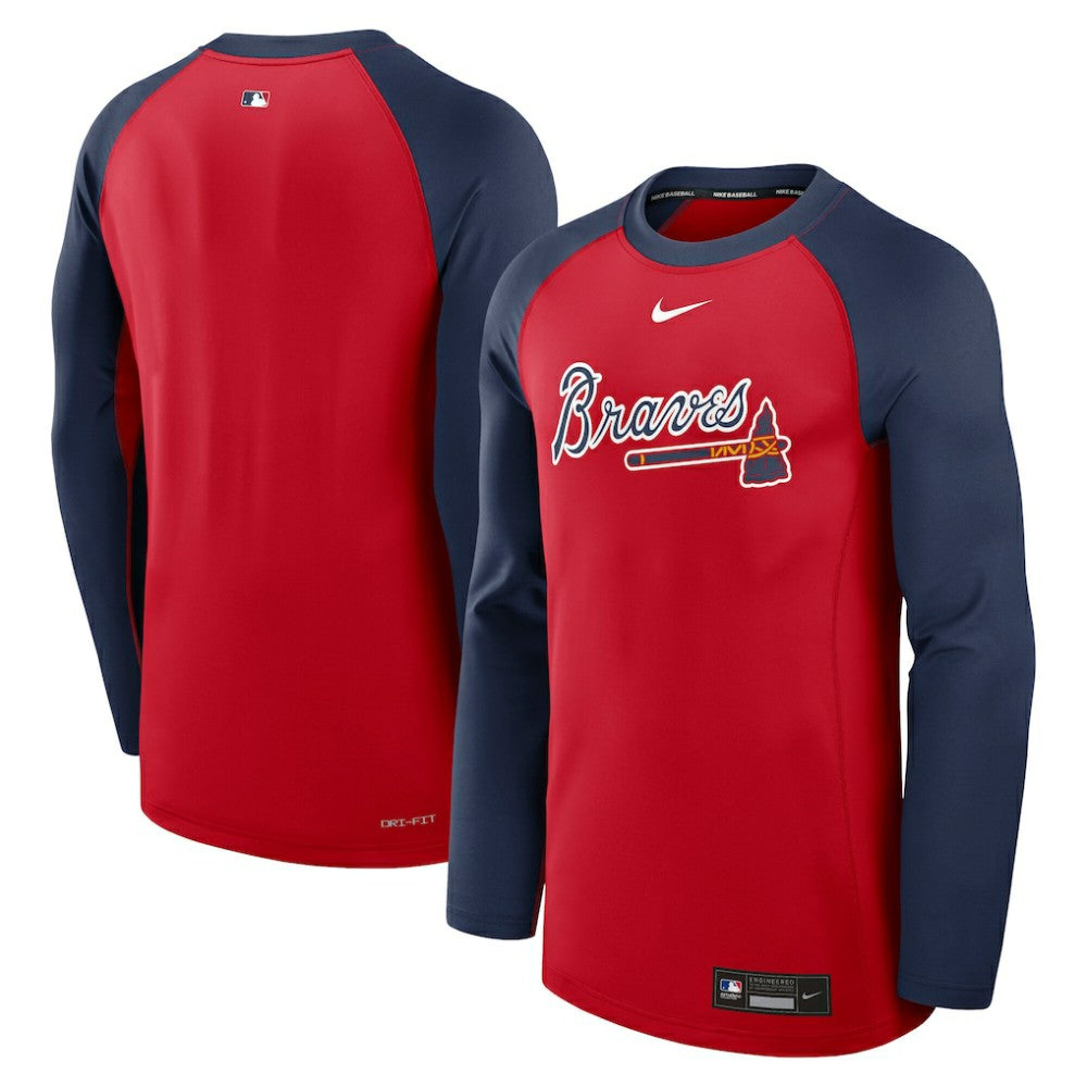 Atlanta Braves Nike Authentic Collection Game Time Raglan Dri-FIT Long Sleeve T-Shirt - MLB T-shirts