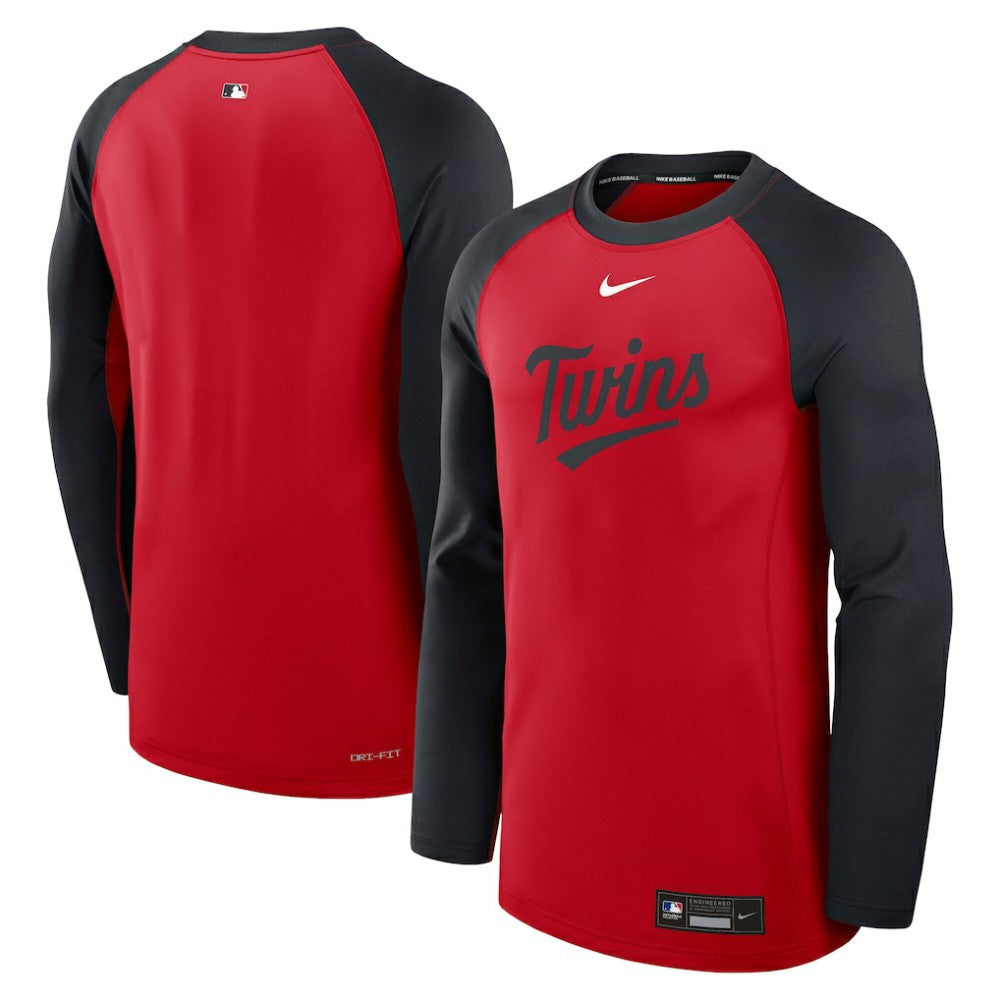 Minnesota Twins Nike Authentic Collection Game Time Raglan Dri-FIT Long Sleeve T-Shirt - MLB T-shirts