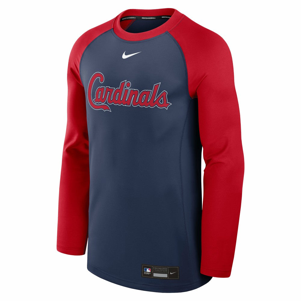 St. Louis Cardinals Nike Authentic Collection Game Time Raglan Dri-FIT Long Sleeve T-Shirt - MLB T-shirts