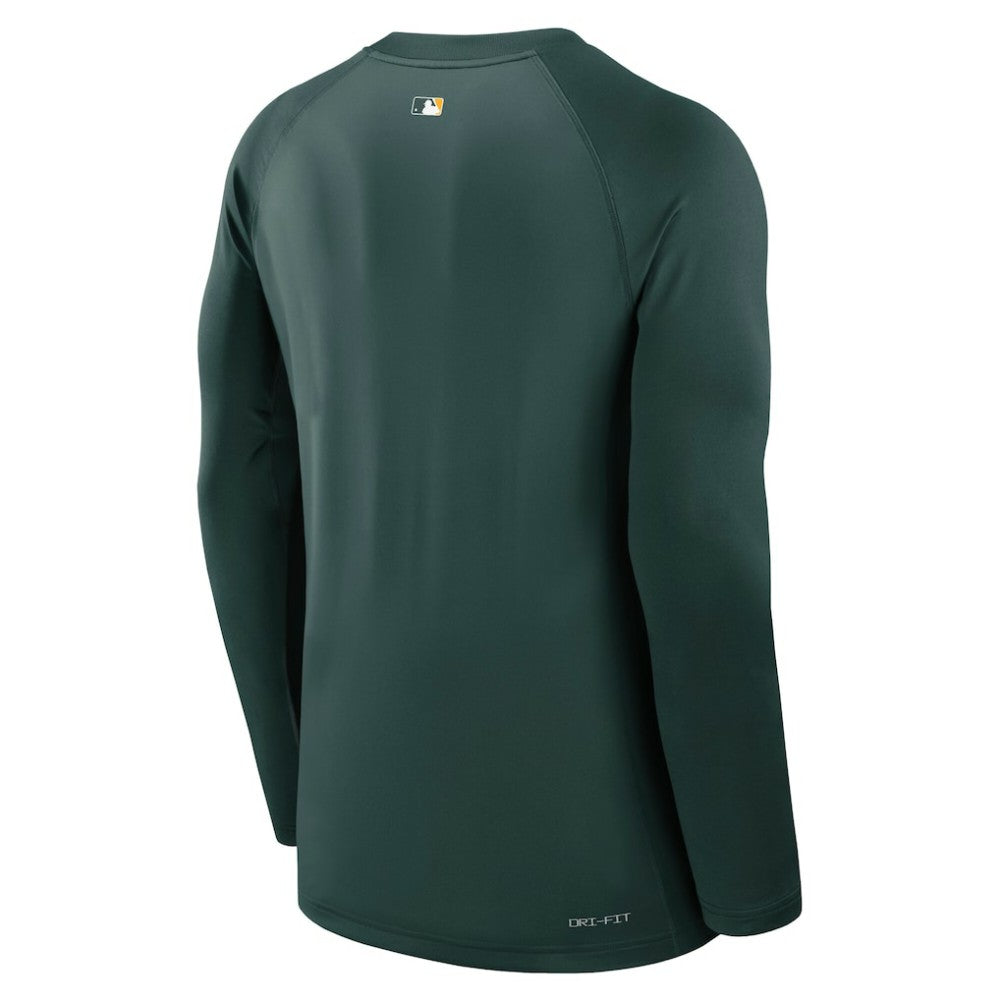 Athletics Nike Authentic Collection Game Time Raglan Dri-FIT Long Sleeve T-Shirt - MLB T-shirts