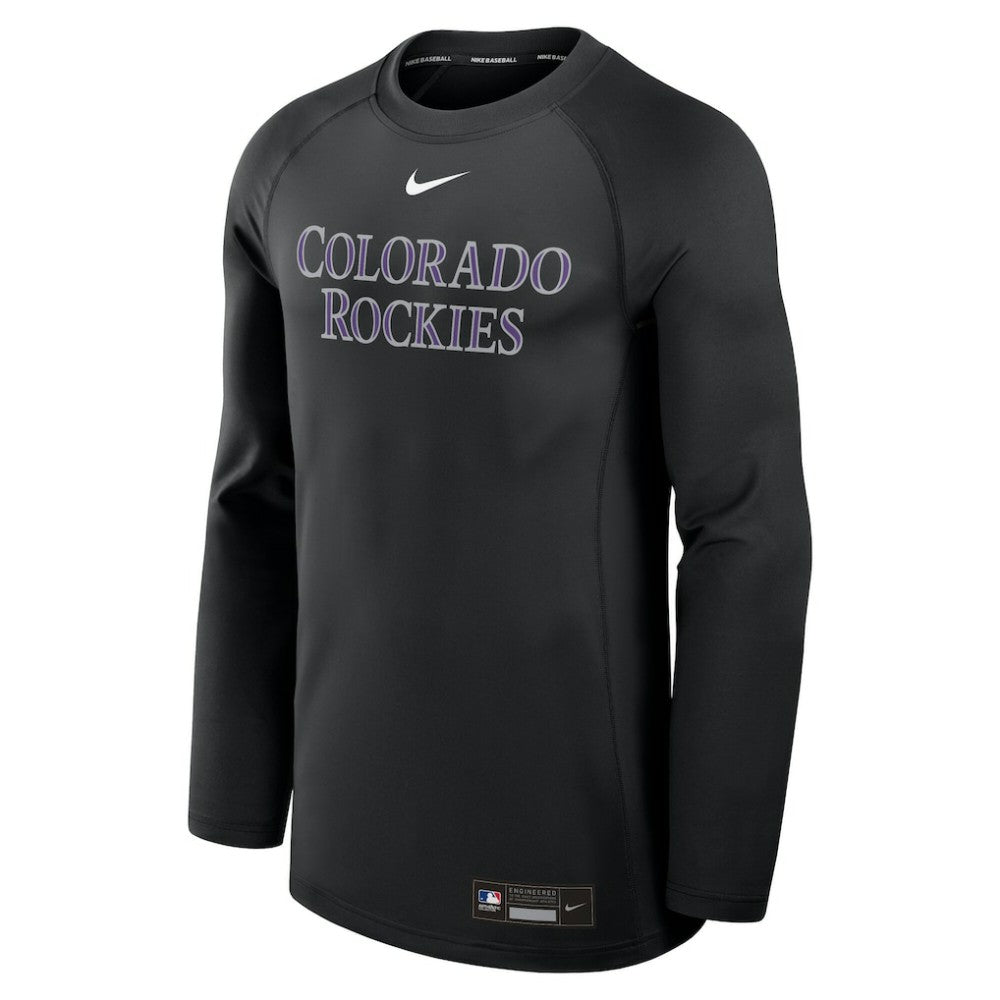 Colorado Rockies Nike Authentic Collection Game Time Raglan Dri-FIT Long Sleeve T-Shirt - MLB T-shirts