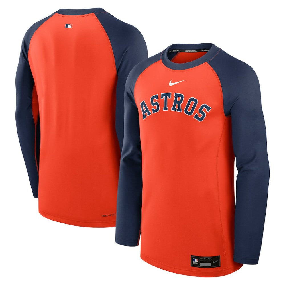 Houston Astros Nike Authentic Collection Game Time Raglan Dri-FIT Long Sleeve T-Shirt - MLB T-shirts