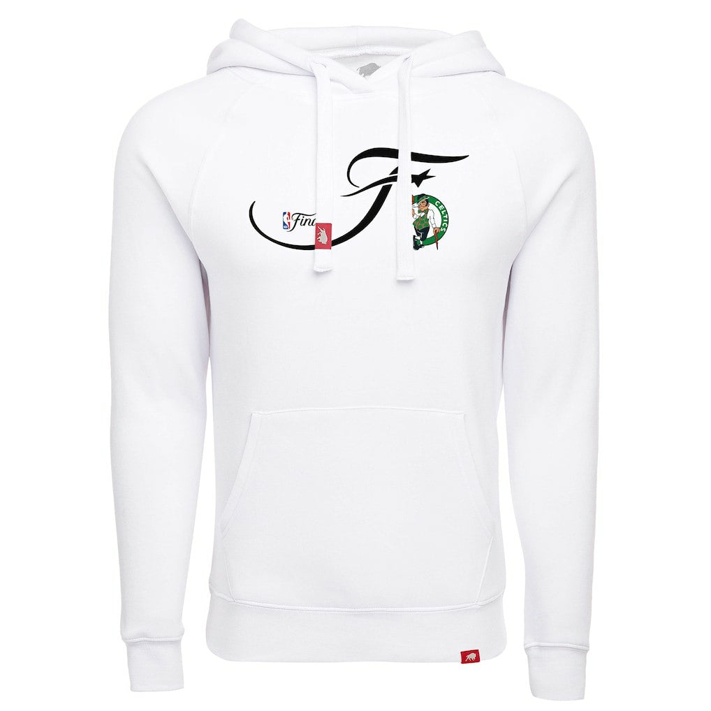 White Boston Celtics Sportiqe Unisex 2024 NBA Finals Olsen Tri-Blend Pullover Hoodie | NBA