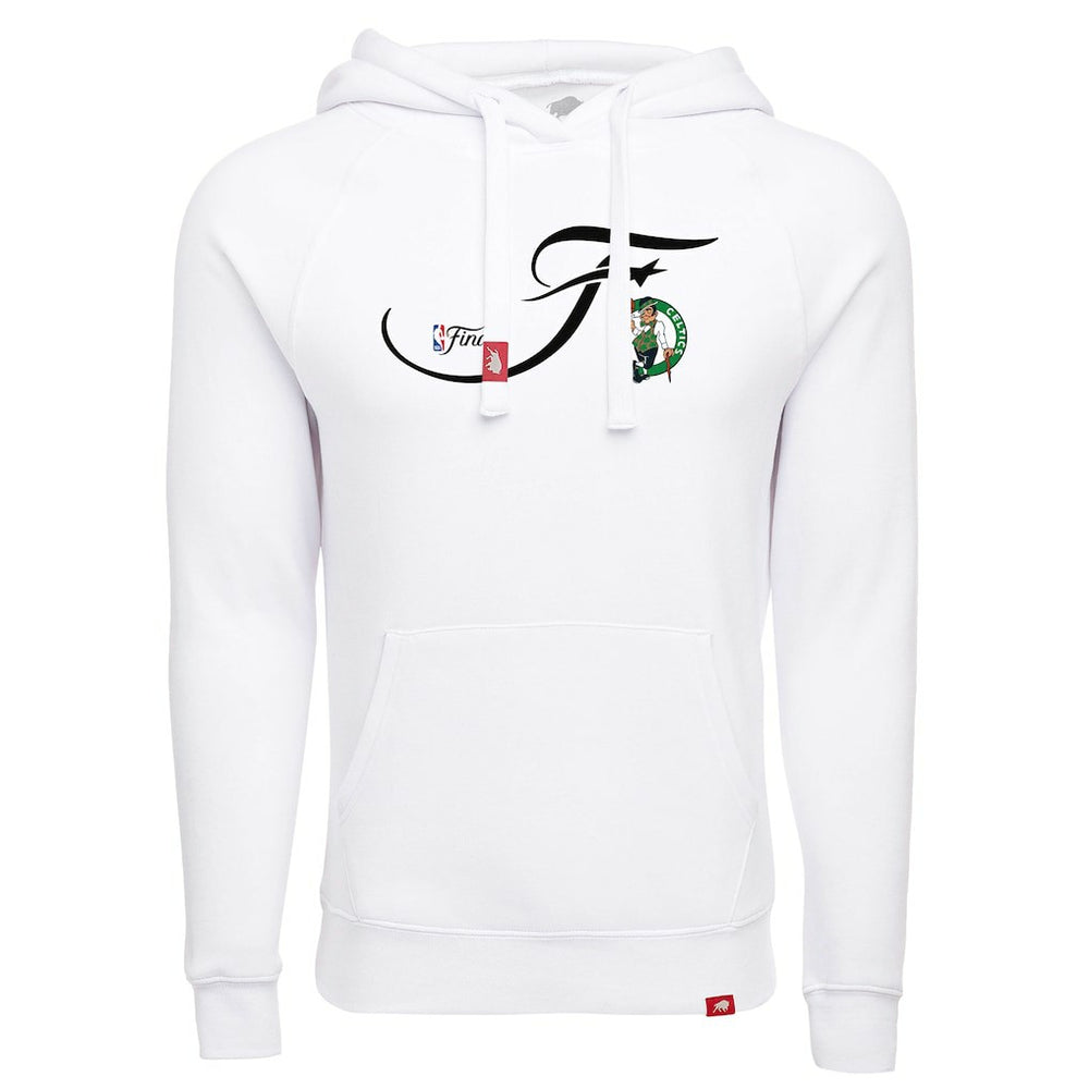 White Boston Celtics Sportiqe Unisex 2024 NBA Finals Olsen Tri-Blend Pullover Hoodie | NBA