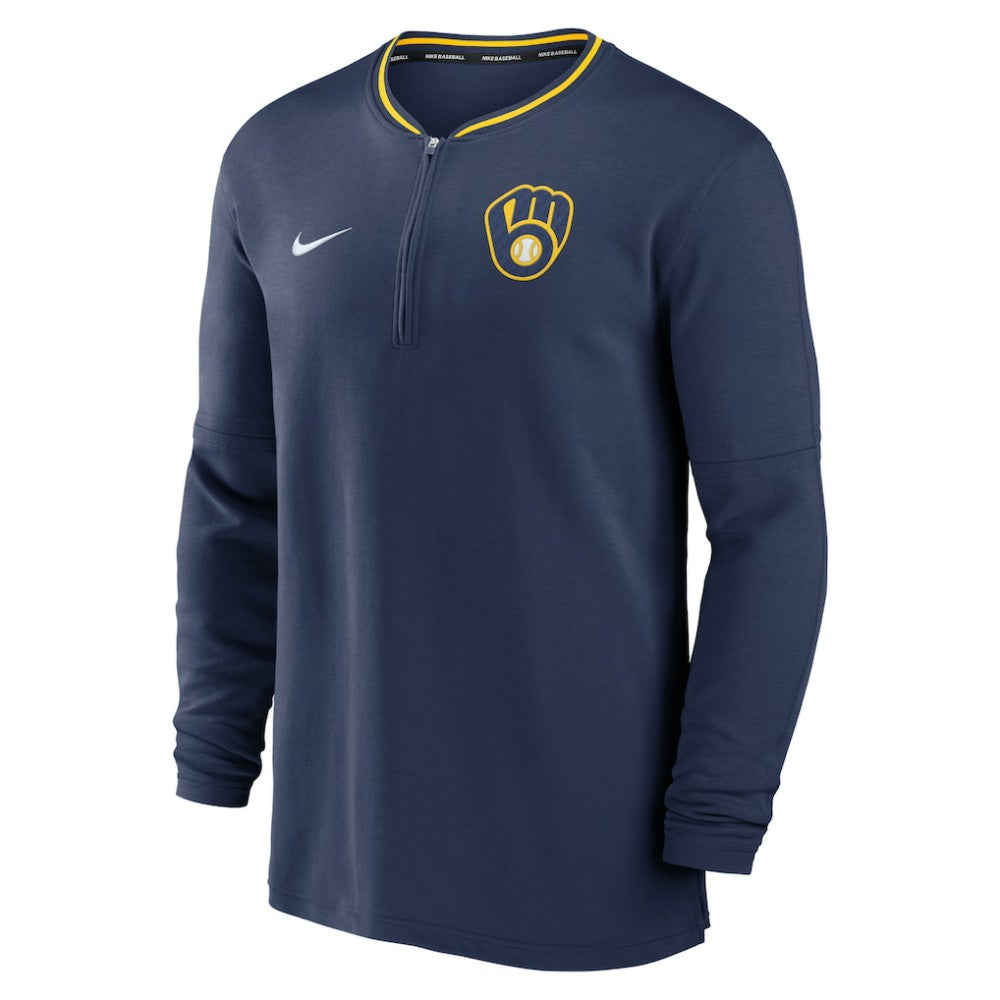 Milwaukee Brewers Nike Authentic Collection Performance Half-Zip Top - MLB Tops