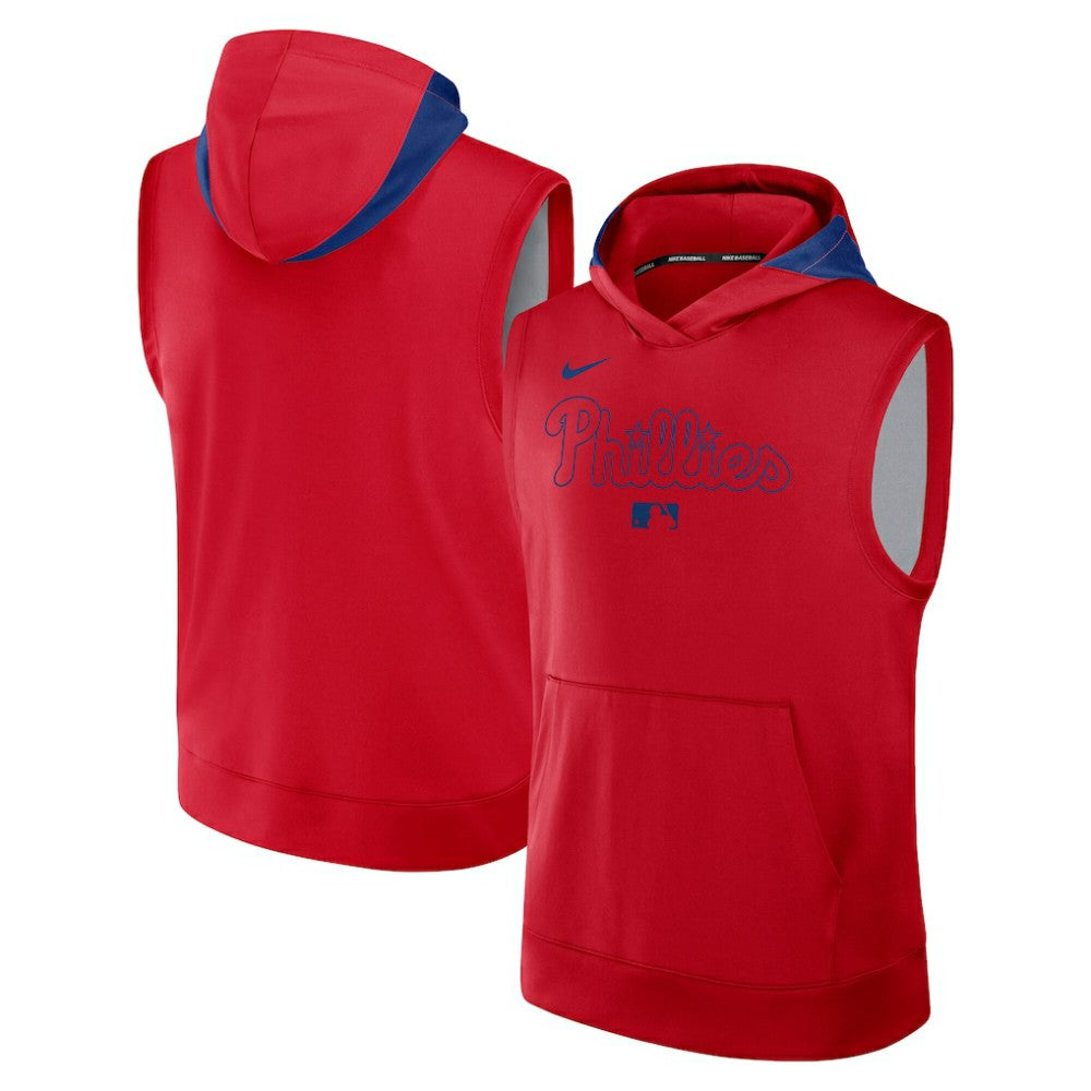 Philadelphia Phillies Nike Authentic Collection Dri-FIT Sleeveless Hoodie - MLB Hoodies