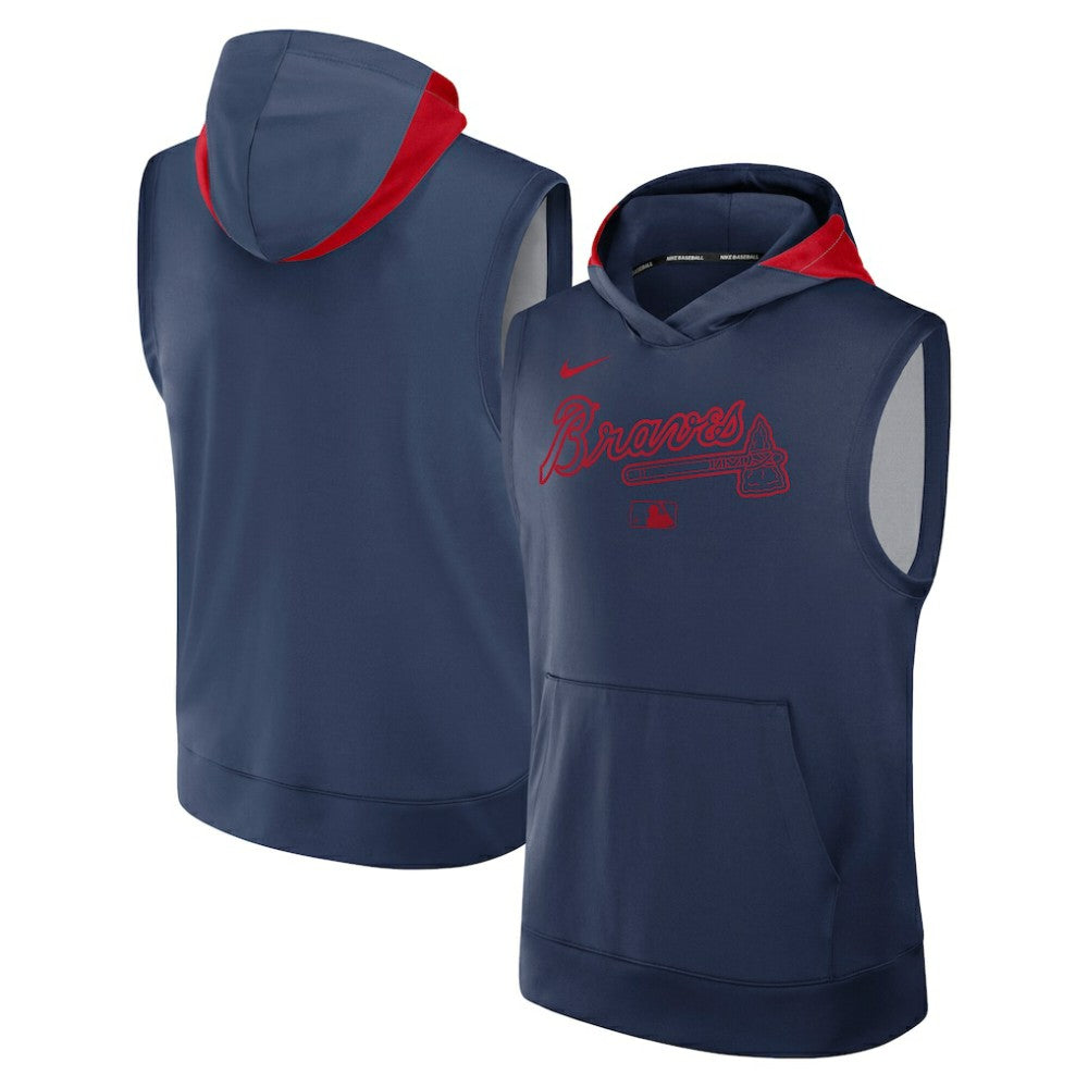 Atlanta Braves Nike Authentic Collection Dri-FIT Sleeveless Hoodie - MLB Hoodies