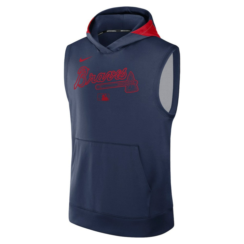 Atlanta Braves Nike Authentic Collection Dri-FIT Sleeveless Hoodie - MLB Hoodies