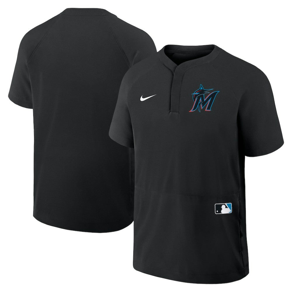 Miami Marlins Nike Authentic Collection Raglan Short Sleeve Windshirt - MLB