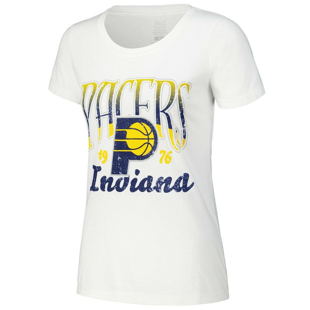 White Indiana Pacers Stadium Essentials Women's Sky High T-Shirt | NBA