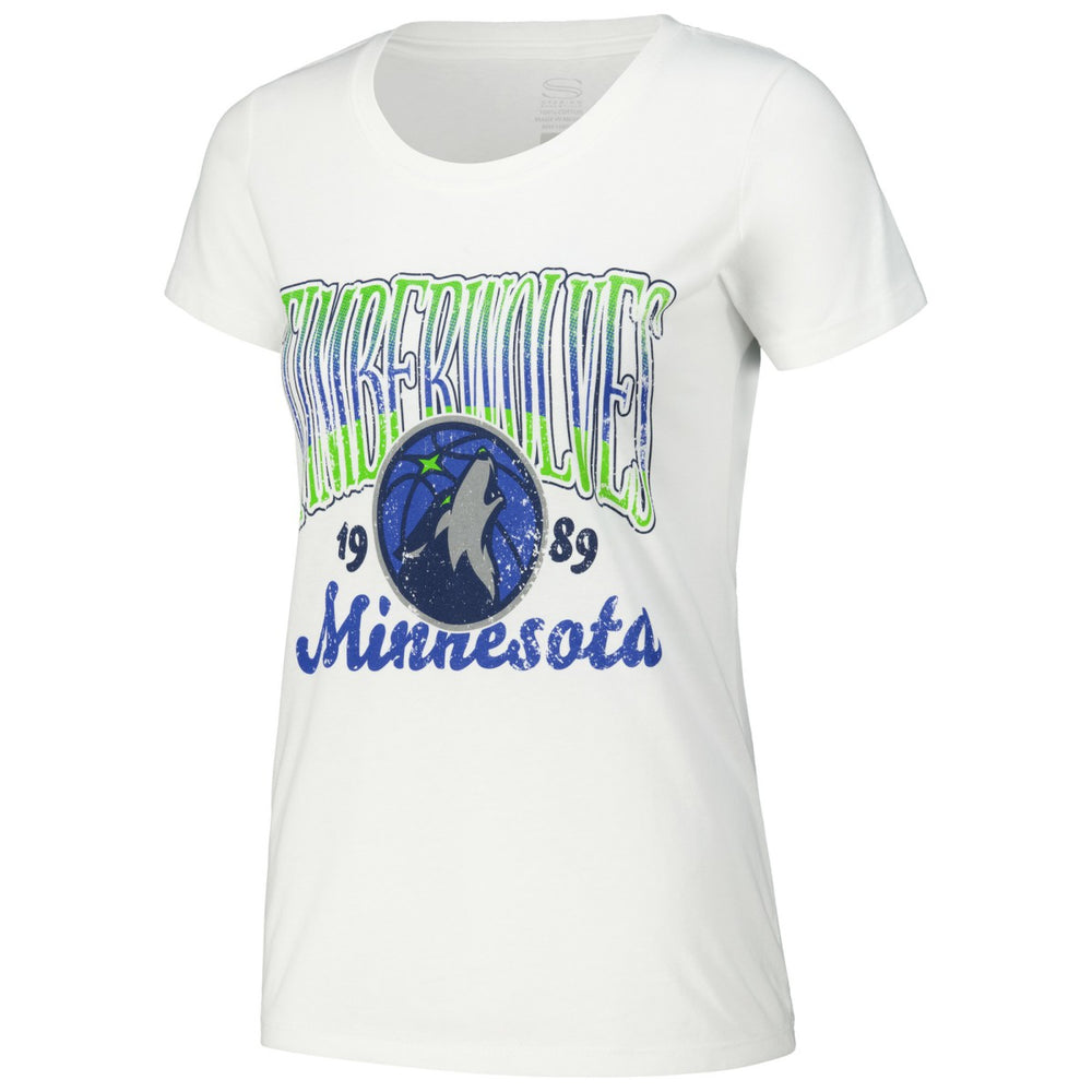 White Minnesota Timberwolves Stadium Essentials Women's Sky High T-Shirt | NBA