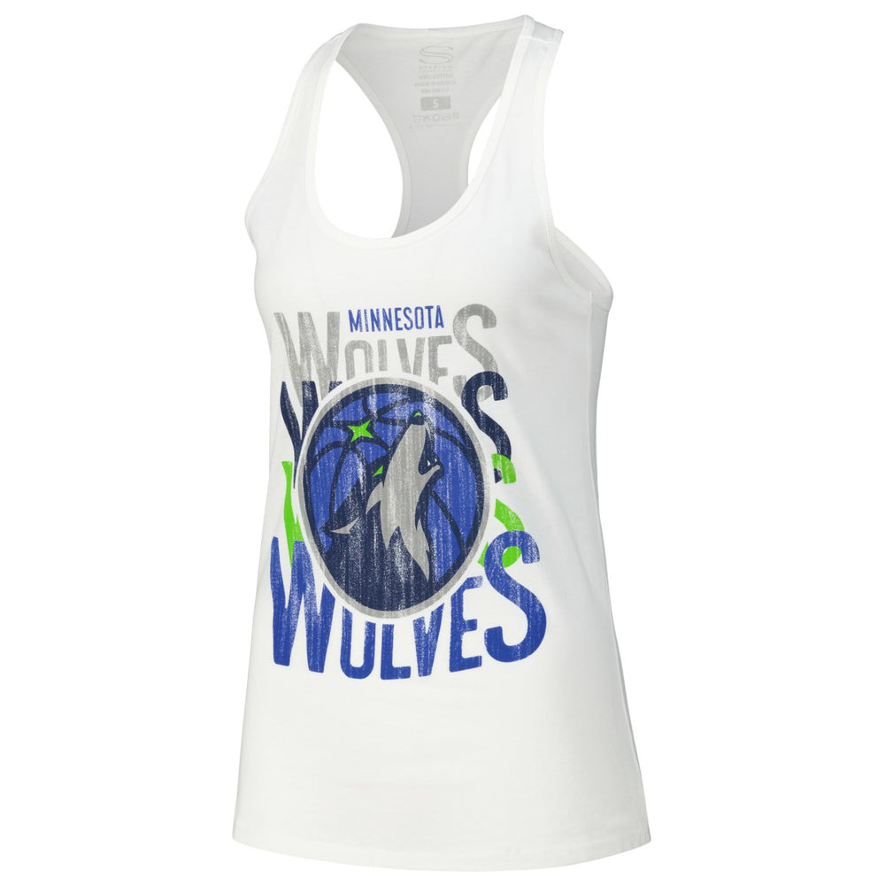 White Minnesota Timberwolves Stadium Essentials Women's Dedication Tank Top | NBA