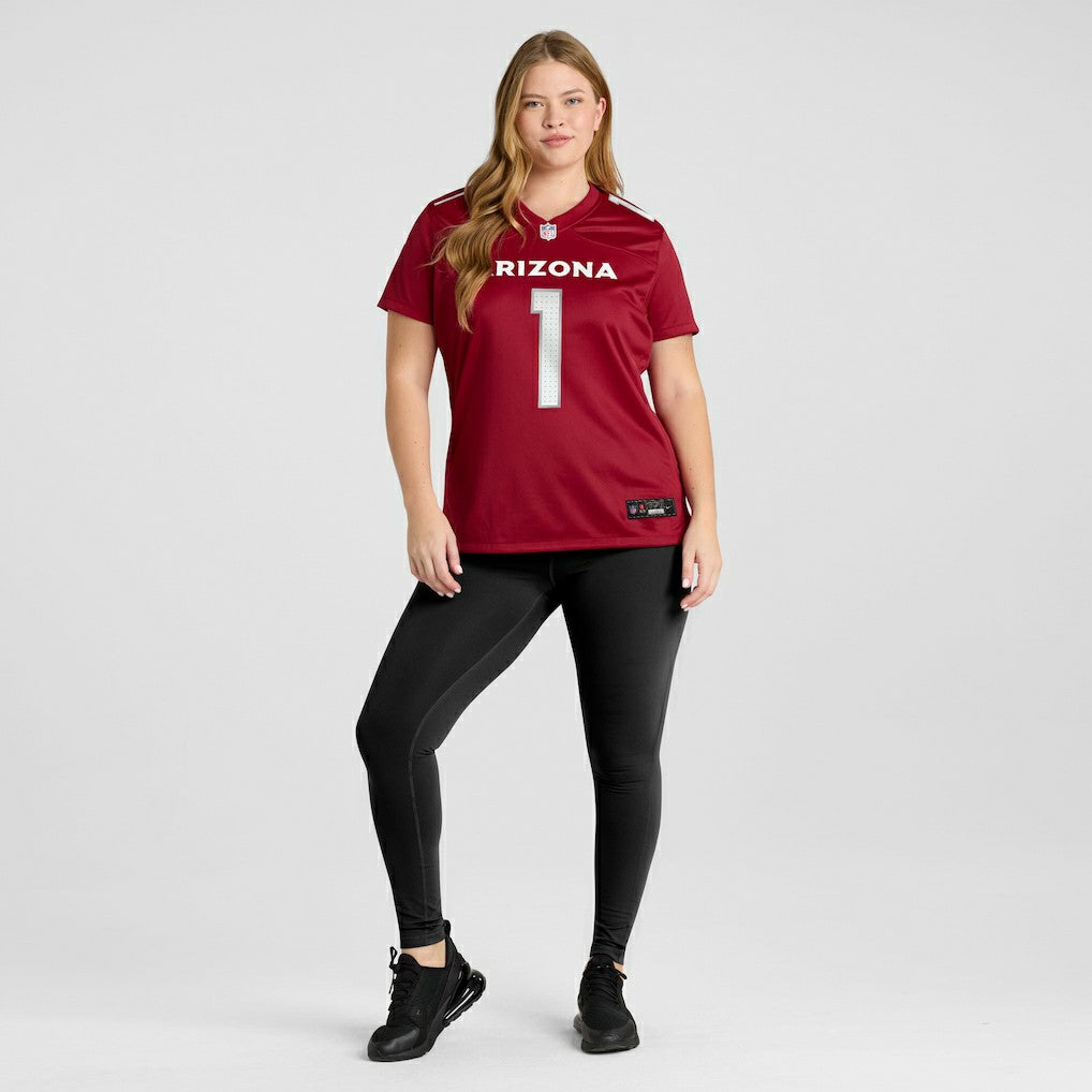 Arizona Cardinals Number 1 Bride  Women's Game Jersey | NFL Discount