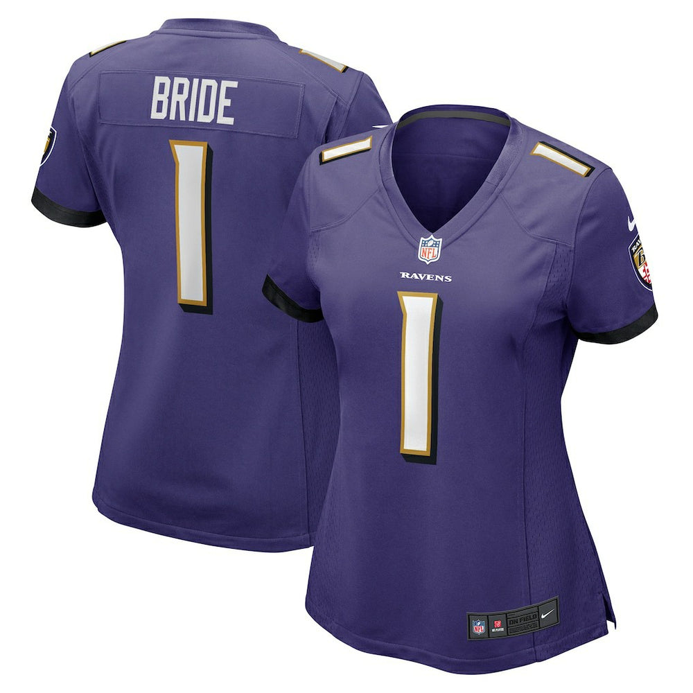 Baltimore Ravens Number 1 Bride  Women's Game Jersey | NFL Hot