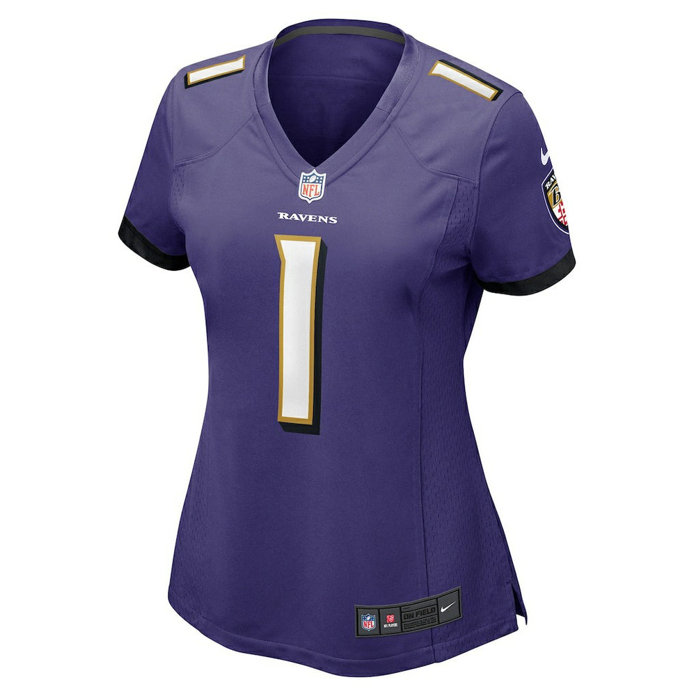 Baltimore Ravens Number 1 Bride  Women's Game Jersey | NFL Hot