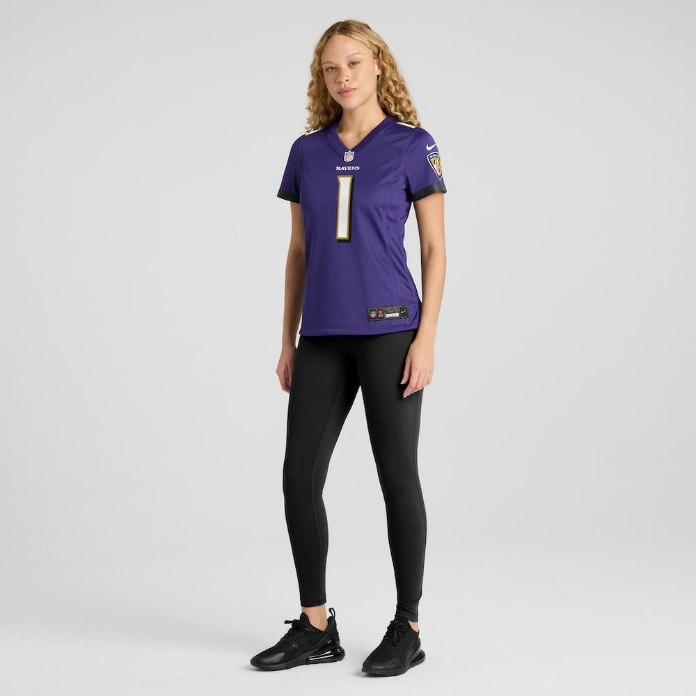 Baltimore Ravens Number 1 Bride  Women's Game Jersey | NFL Hot