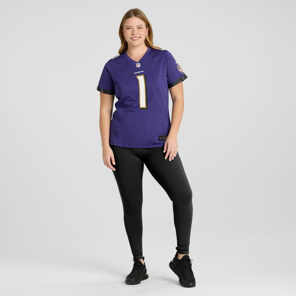 Baltimore Ravens Number 1 Bride  Women's Game Jersey | NFL Hot