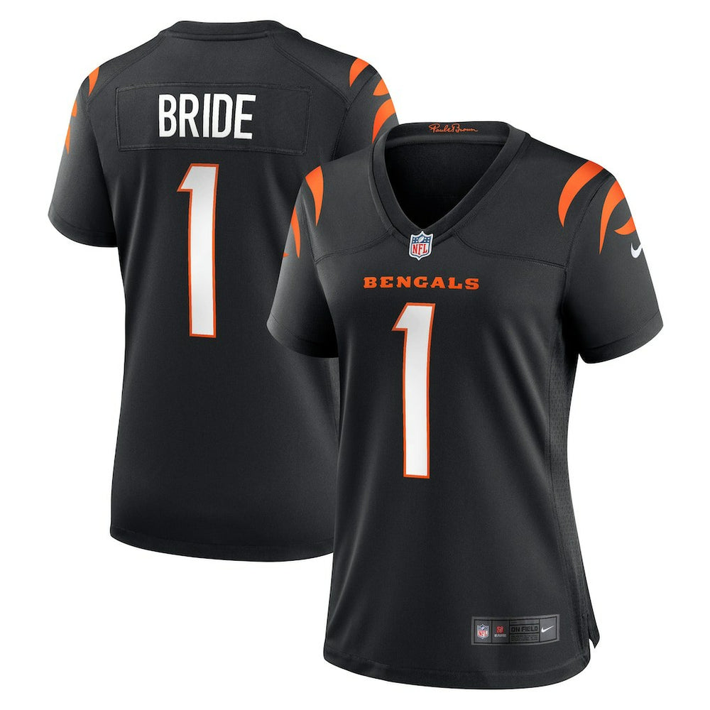 Cincinnati Bengals Number 1 Bride  Women's Game Jersey | NFL Sale