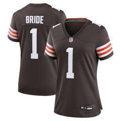 Cleveland Browns Number 1 Bride  Women's Game Jersey | NFL On sale
