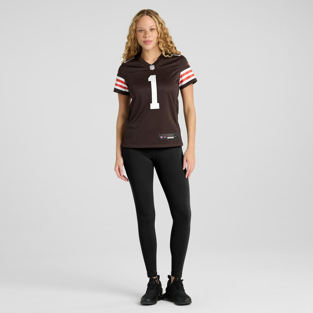 Cleveland Browns Number 1 Bride  Women's Game Jersey | NFL On sale
