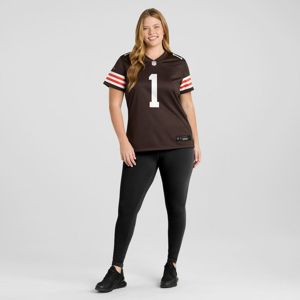 Cleveland Browns Number 1 Bride  Women's Game Jersey | NFL On sale