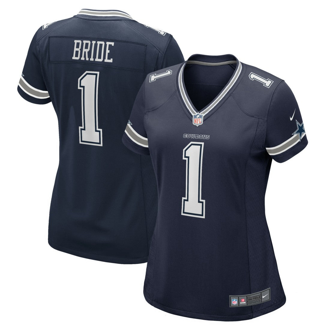 Dallas Cowboys Number 1 Bride  Women's Game Jersey | NFL Outlet