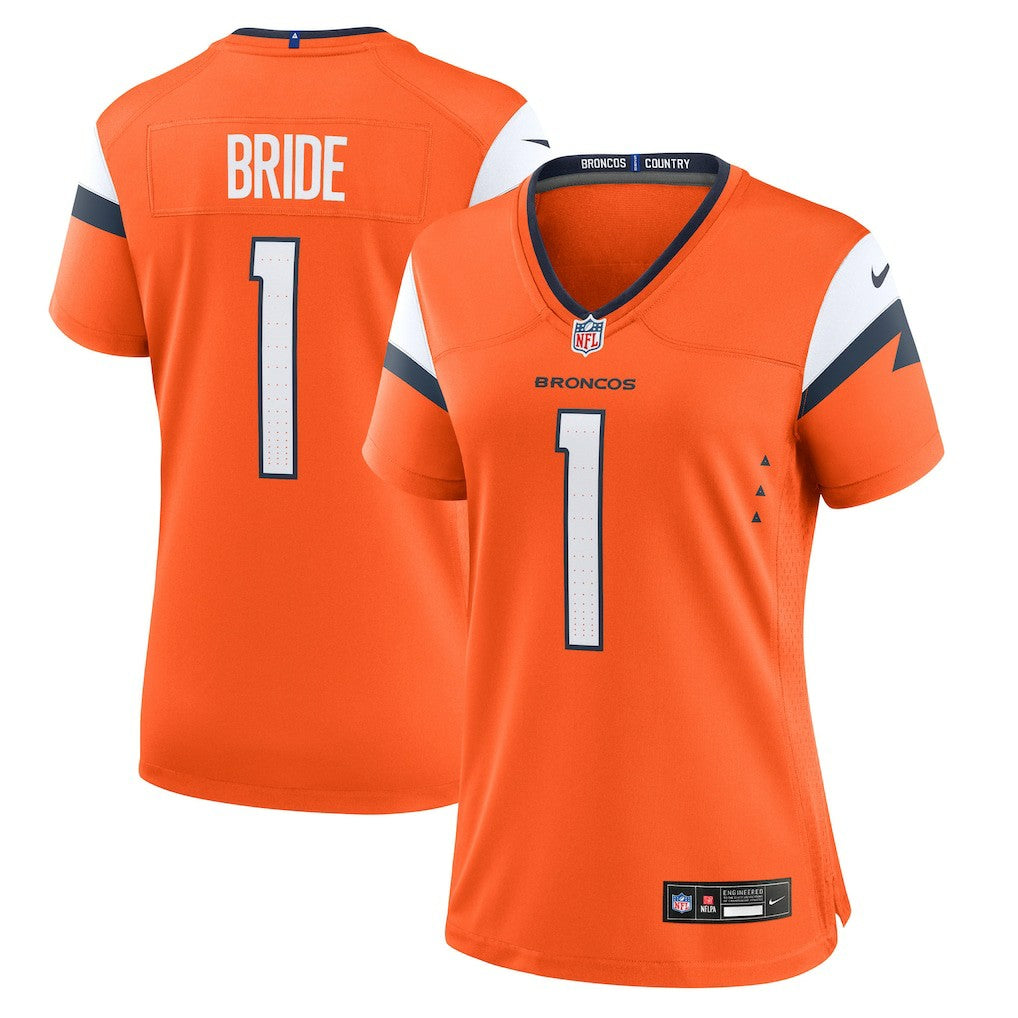 Denver Broncos Number 1 Bride  Women's Game Jersey | NFL Outlet