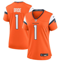 Denver Broncos Number 1 Bride  Women's Game Jersey | NFL Outlet