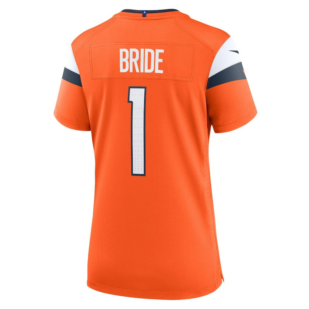 Denver Broncos Number 1 Bride  Women's Game Jersey | NFL Outlet