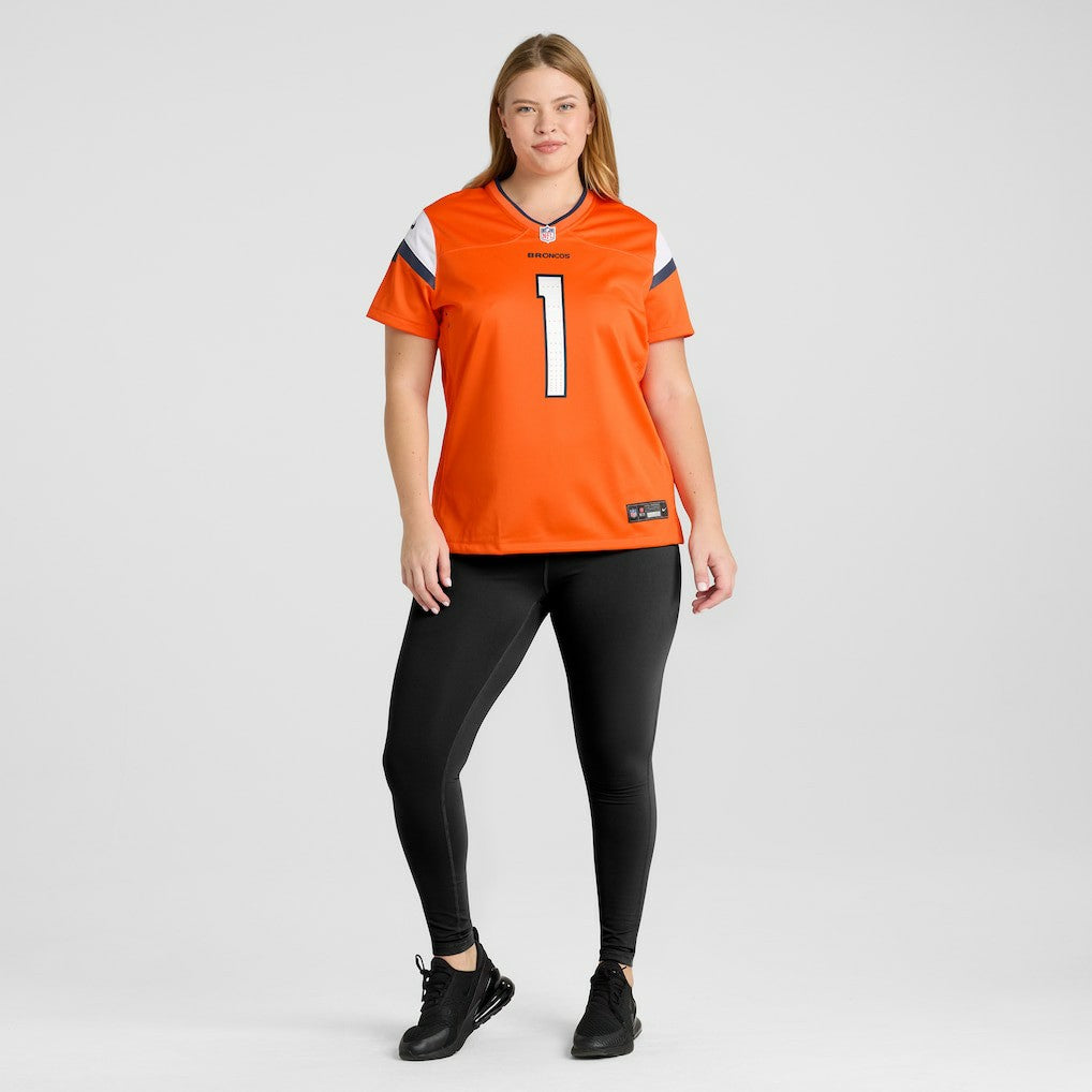 Denver Broncos Number 1 Bride  Women's Game Jersey | NFL Outlet