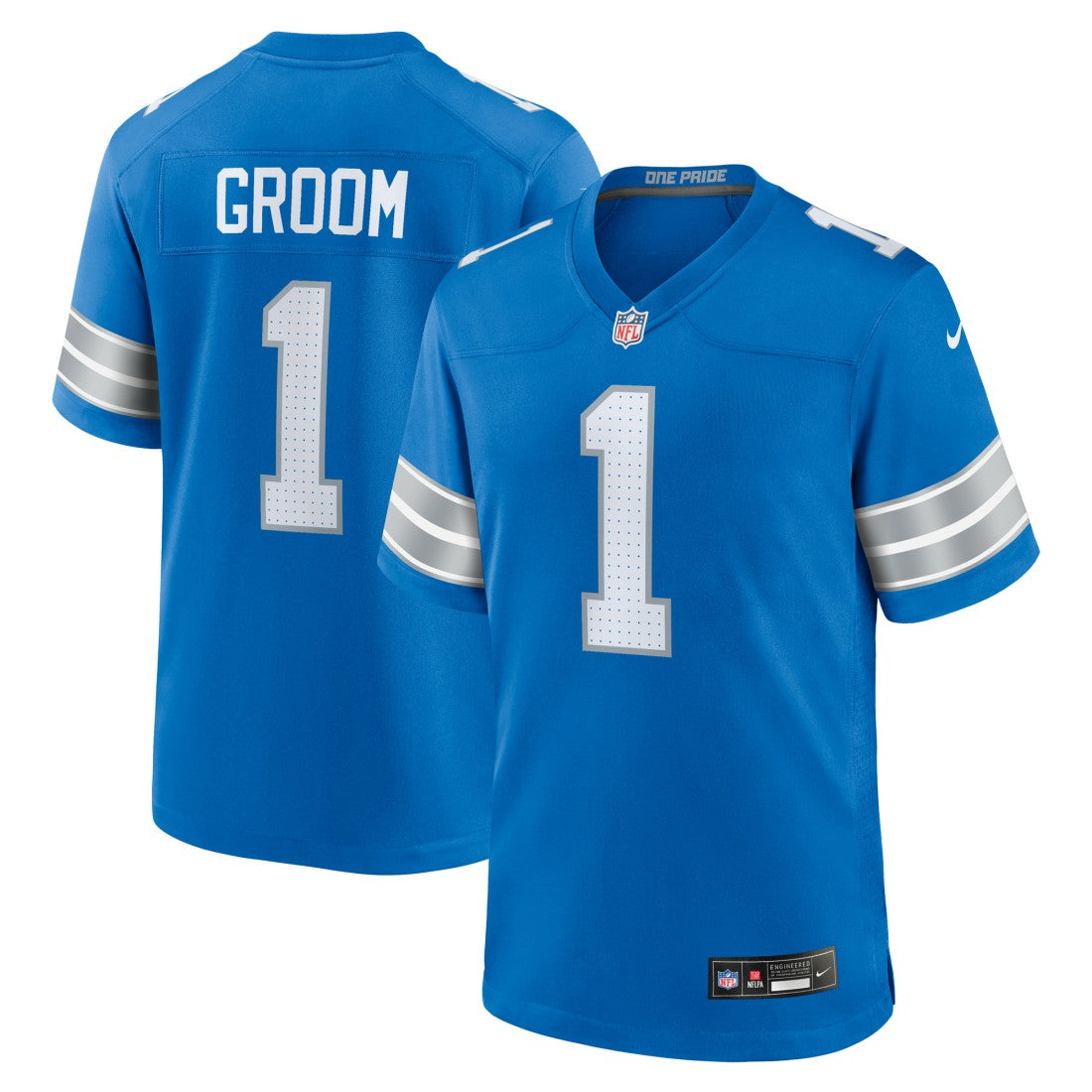 Detroit Lions Number 1 Groom  Game Jersey | NFL On sale