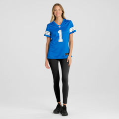 Detroit Lions Number 1 Bride  Women's Game Jersey | NFL Outlet