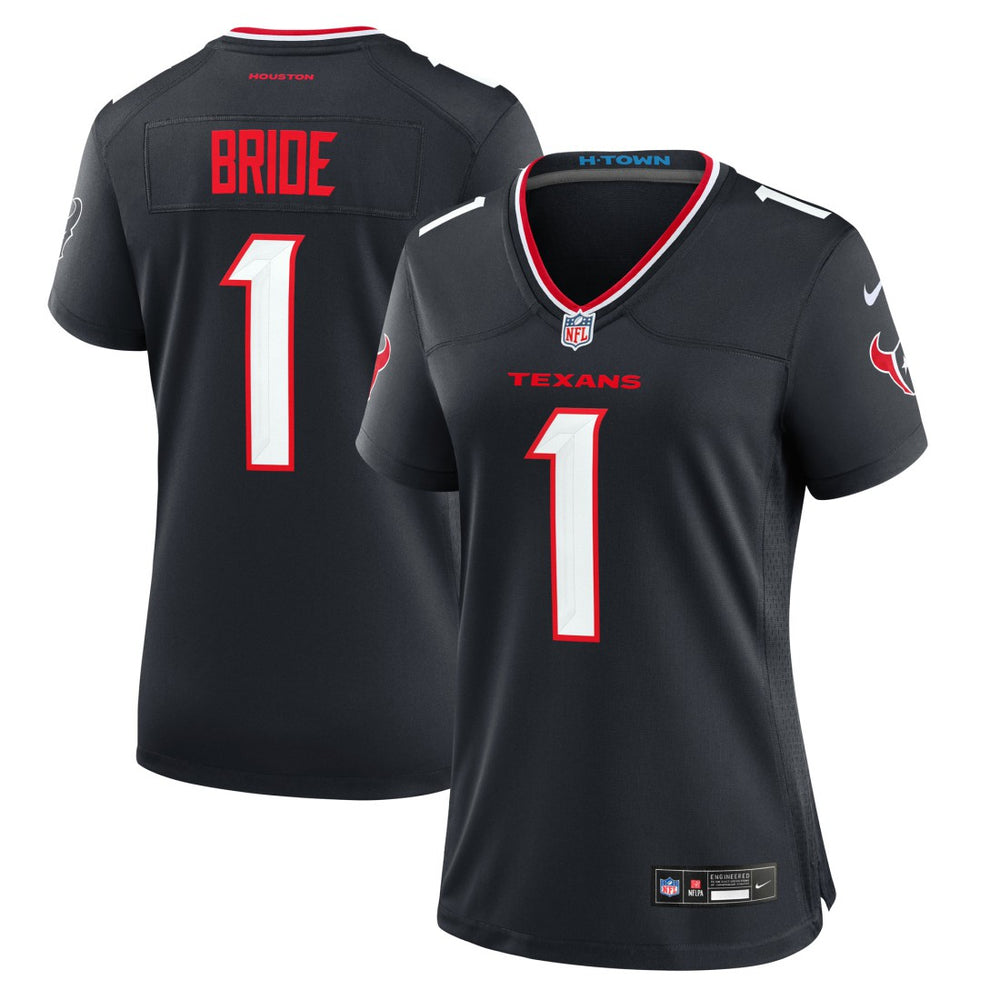 Houston Texans Number 1 Bride  Women's Game Jersey | NFL Sale