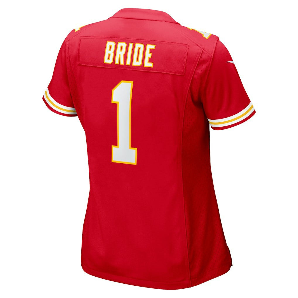 Kansas City Chiefs Number 1 Bride  Women's Game Jersey | NFL Discount