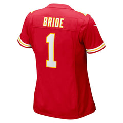 Kansas City Chiefs Number 1 Bride  Women's Game Jersey | NFL Discount
