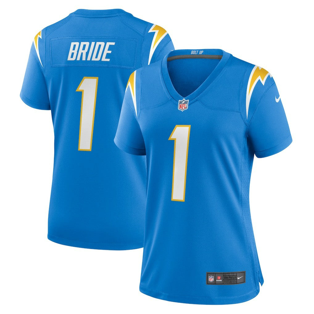 Los Angeles Chargers Number 1 Bride  Women's Game Jersey | NFL Sale