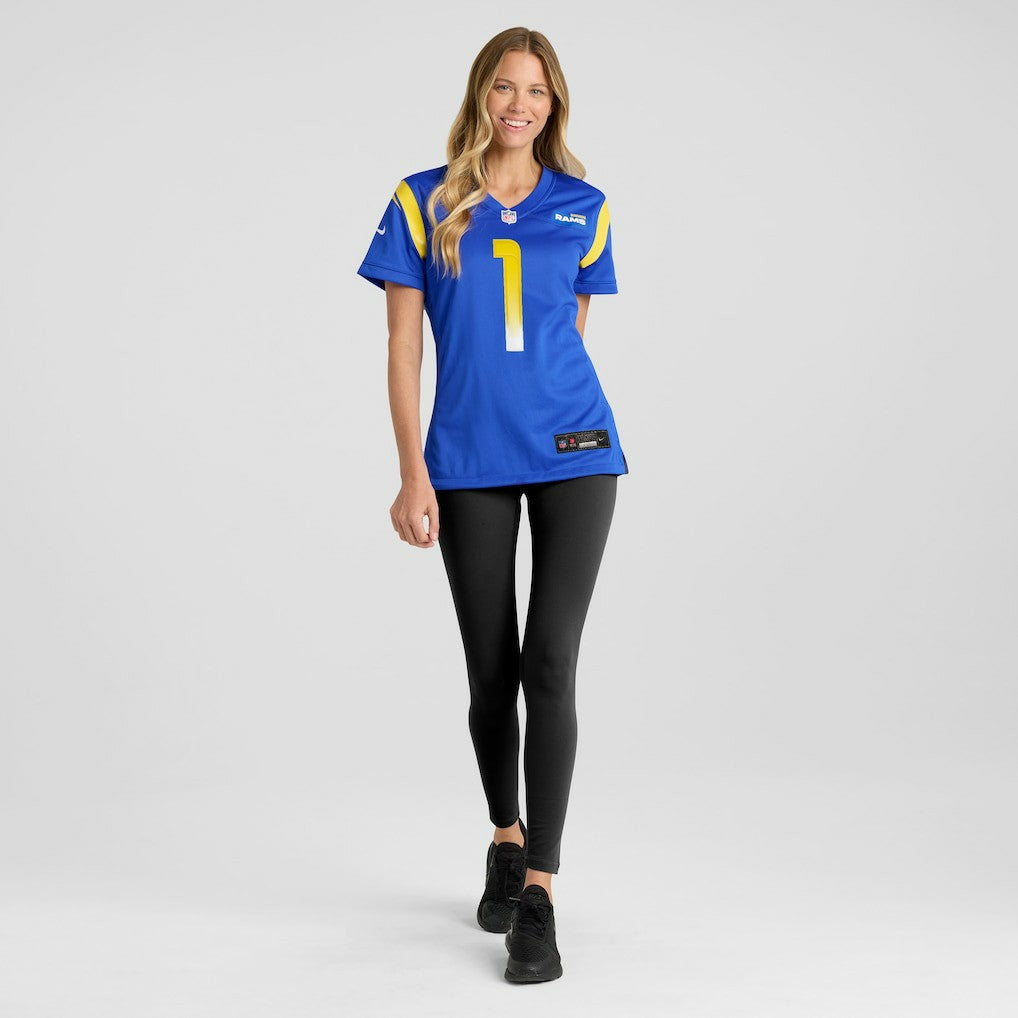 Los Angeles Rams Number 1 Bride  Women's Game Jersey | NFL Near me