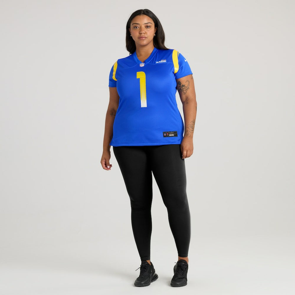 Los Angeles Rams Number 1 Bride  Women's Game Jersey | NFL Near me