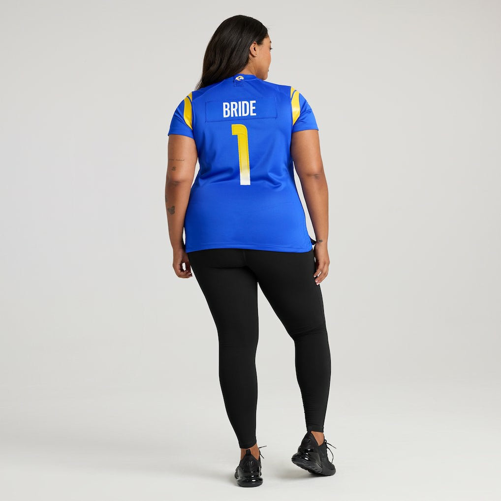 Los Angeles Rams Number 1 Bride  Women's Game Jersey | NFL Near me