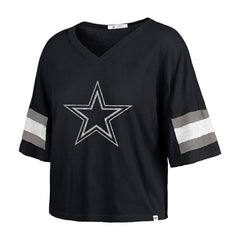 Dallas Cowboys '47 Women's Double Header Scout Cropped V-Neck T-Shirt | NFL On sale