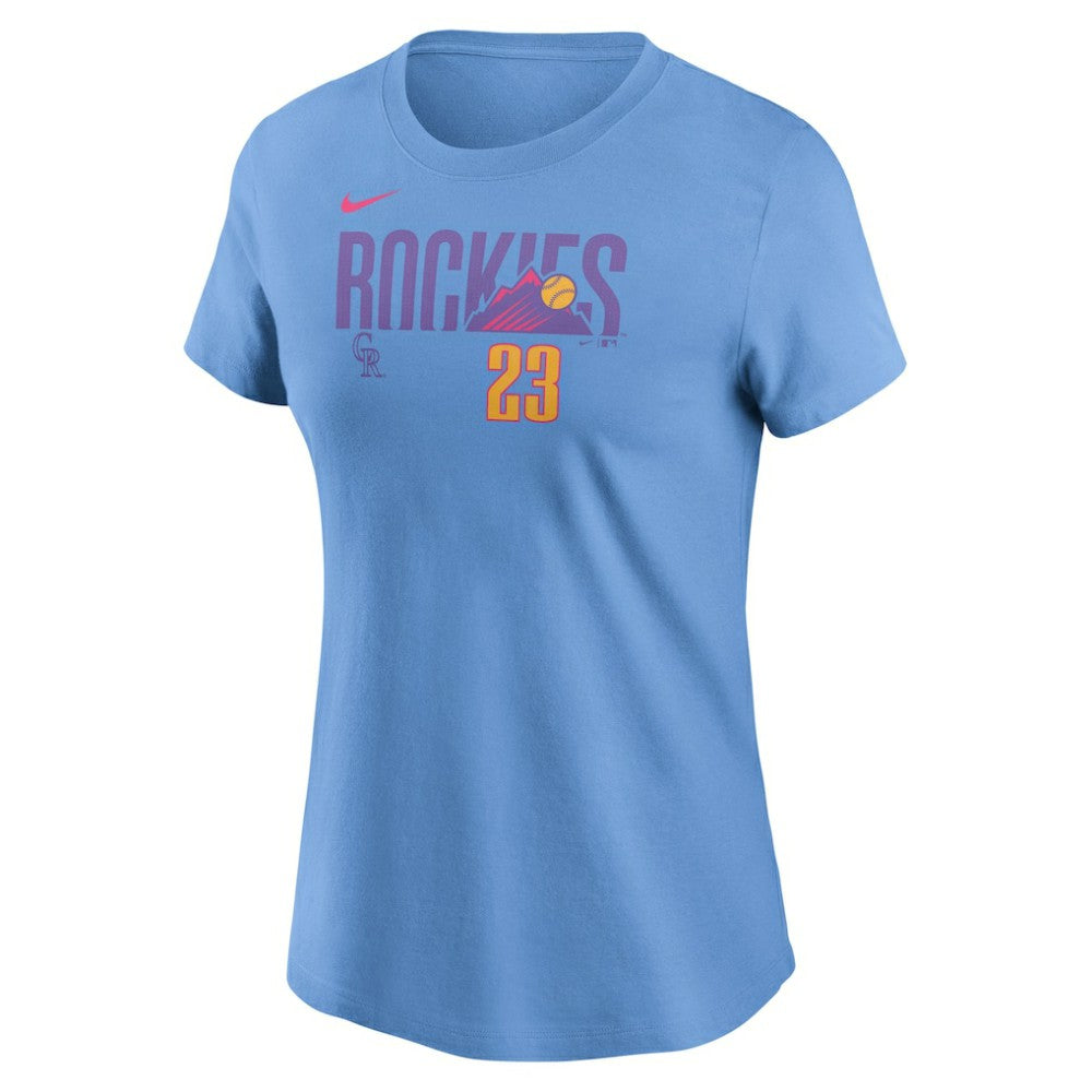 Kris Bryant Colorado Rockies Nike Women's 2025 City Connect Fuse Name & Number T-Shirt - MLB T-shirts