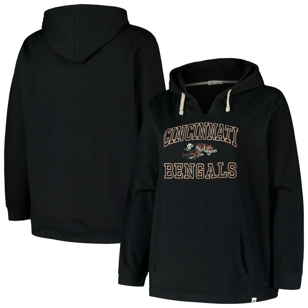 Cincinnati Bengals '47 Women's Plus Size Clarity Kennedy Pullover Hoodie | NFL Discount