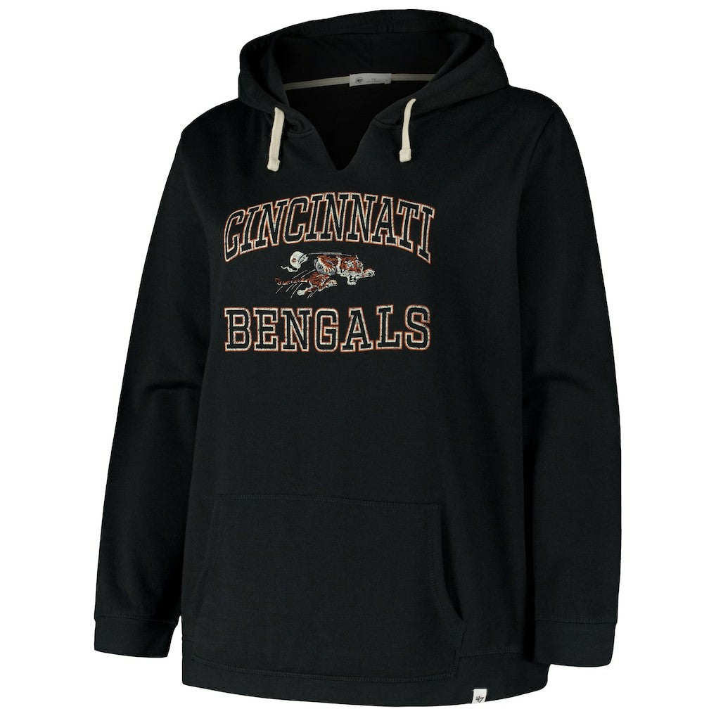 Cincinnati Bengals '47 Women's Plus Size Clarity Kennedy Pullover Hoodie | NFL Discount