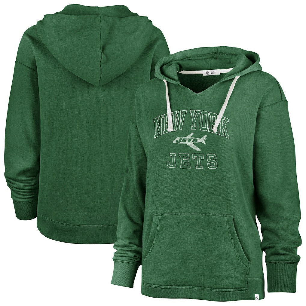 New York Jets '47 Women's Plus Size Clarity Kennedy Pullover Hoodie | NFL Sale