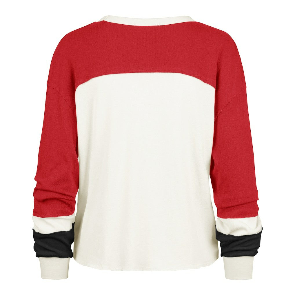 San Francisco 49ers '47 Women's Plus Size Double Header Curve Toni Long Sleeve T-Shirt | NFL Hot