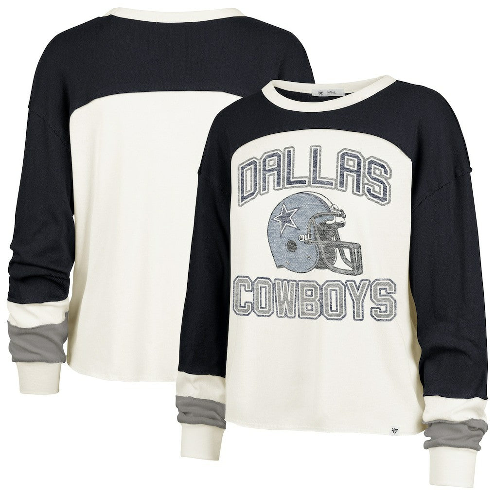 Dallas Cowboys '47 Women's Plus Size Double Header Curve Toni Long Sleeve T-Shirt | NFL On sale