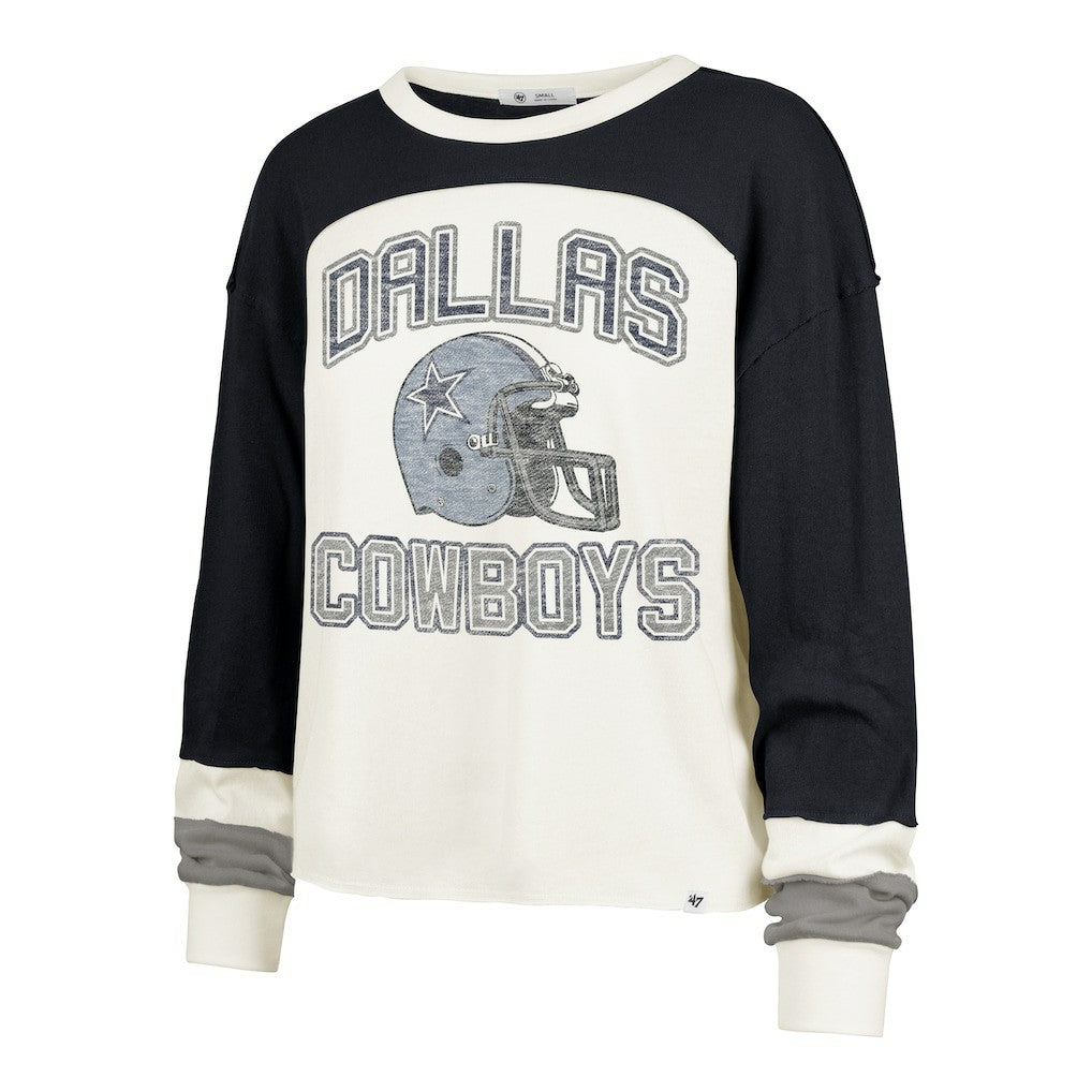 Dallas Cowboys '47 Women's Plus Size Double Header Curve Toni Long Sleeve T-Shirt | NFL On sale