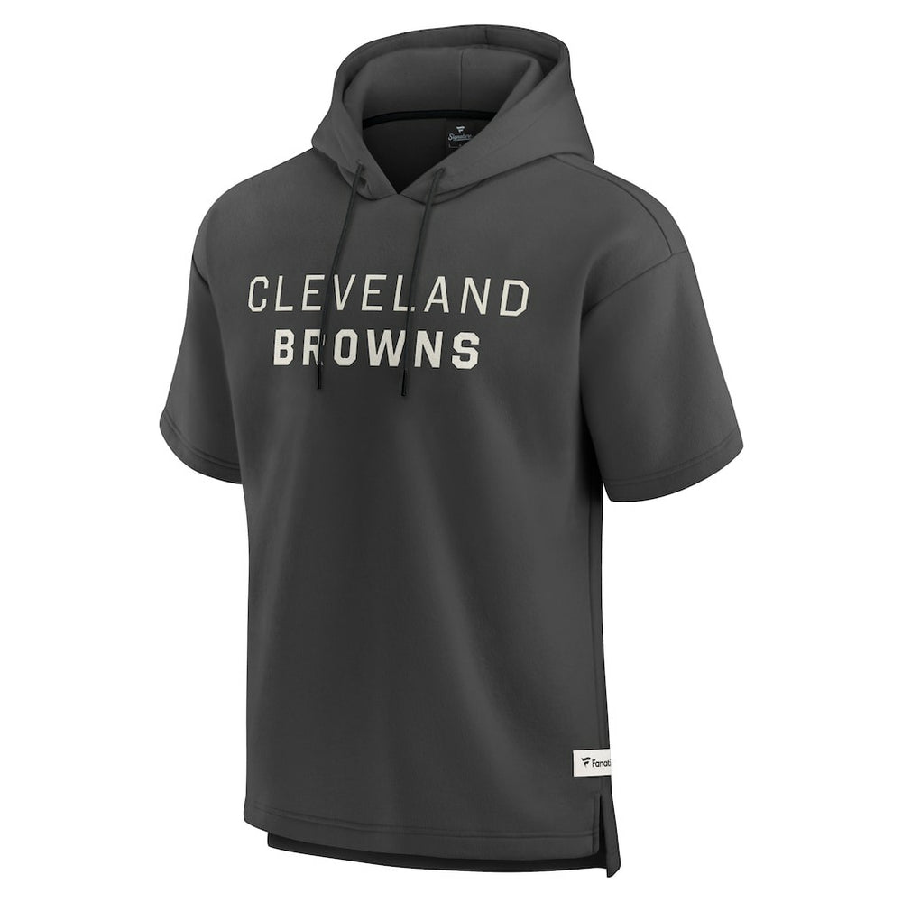 Cleveland Browns Elements Future Ground Lettering Short Sleeve Pullover Hoodie | NFL Discount
